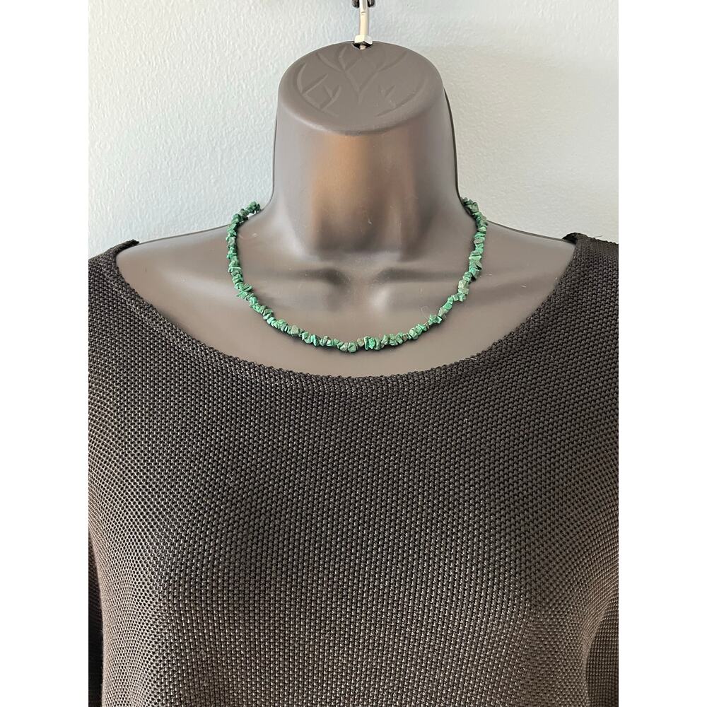 Vintage Turquoise Chip Bead Necklace Natural Stone Southwestern Boho 18”